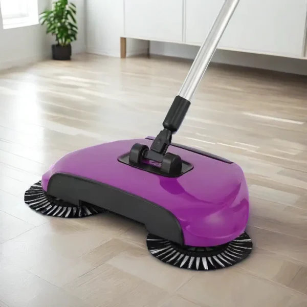 Two-in-One Aluminum Enchantment Household Extension Handle Broom Mop Hand Push Floor Cleaning Sweeper with Rectangular Shape - Image 2