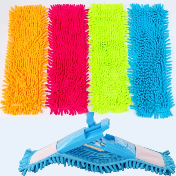 Replace the microfiber chenille flat mat with the factory floor mop head. Using a household mop for floor cleaning - Image 2