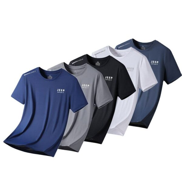 Custom T-shirts for Men's Gym Men's Casual Quick Dry Sport T-Shirt - Breathable Round-Neck T-Shirt