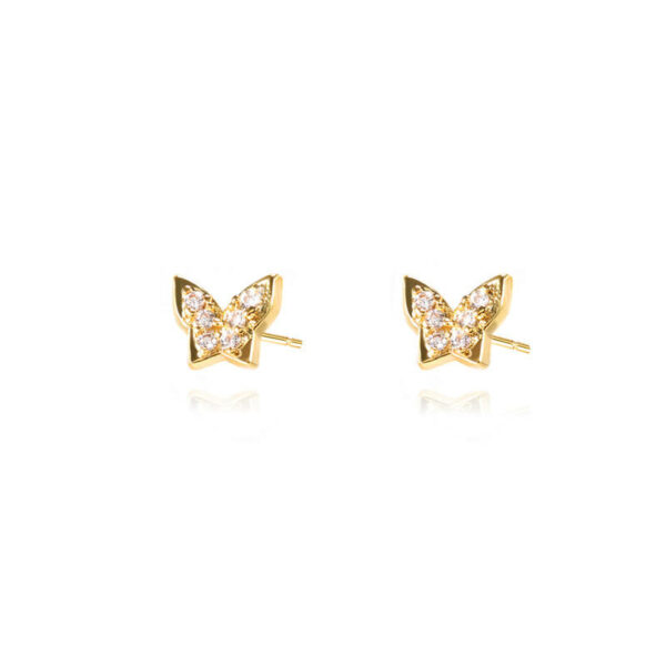 Beautiful butterfly-shaped cuff earrings made of 925 sterling silver inlaid with premium zircon for girls' excellent beauty earrings - Image 5