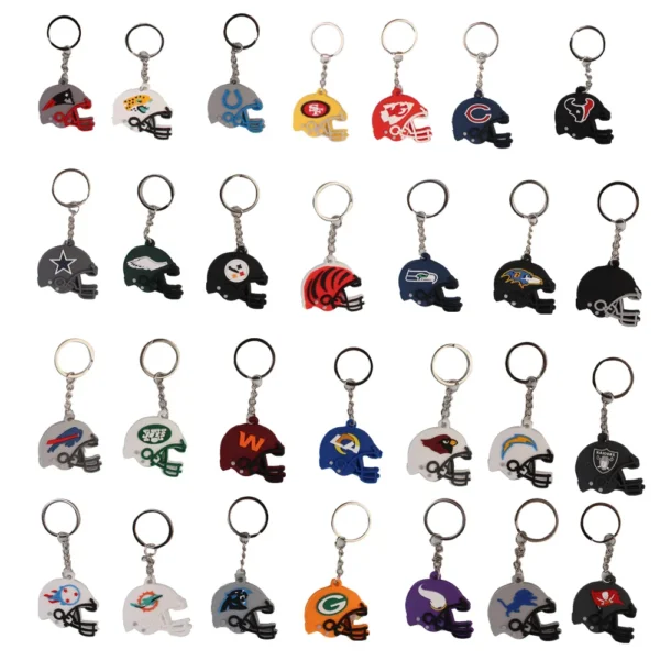 Personalized NFL Football Key Chains at Wholesale Cheap Prices Customize Rubber 2D Key Chains with Your Logo Accessory - Image 6