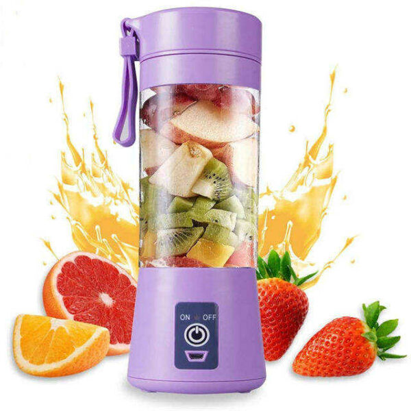 Juicer Cup Machine with 6 Blades for Home Use: A Portable Mini Ice Bottle Blender with Plastic Cap for Fruits and Vegetables - Image 2