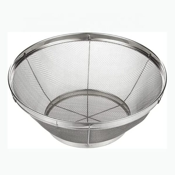 Over sink, stainless steel mesh colander sieve for food, flour, fruit, and vegetable washing with a drain basket strainer - Image 2