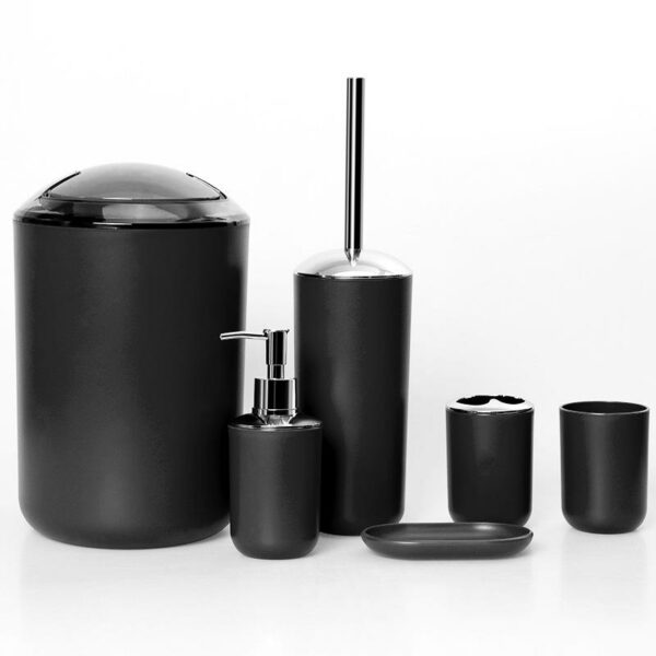 environmentally friendly goods Black plastic bathroom sets with contemporary luxury accessories - Image 2