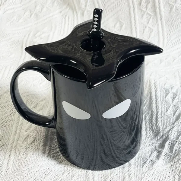 Creative Black Mugs for Coffee, Milk Tea, Sword Mugs with Spoon - Wholesale - Image 2