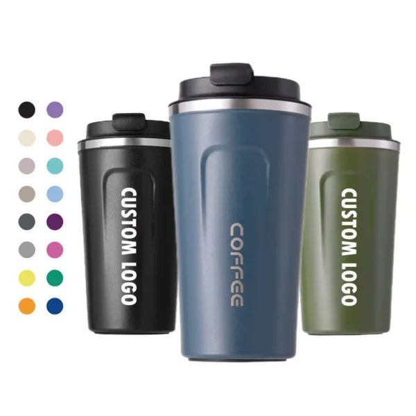 Vacuum-insulated, reusable, double-walled, stainless steel travel mug with 380 and 510 milliliters of eco-friendliness - Image 2