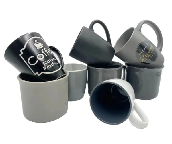 Top-selling Custom Logo Matte Color Mugs at Factory Wholesale Prices Grey Black Mug Customizable in Any Color Coffee Mugs Made of Ceramic