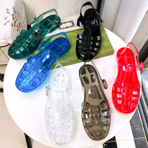 Ladies' Clear Sandals Premium Outdoor Design Sandals – Well-Known Brands Women's Jelly Gladiator Flat Crystal Shoes - Image 2