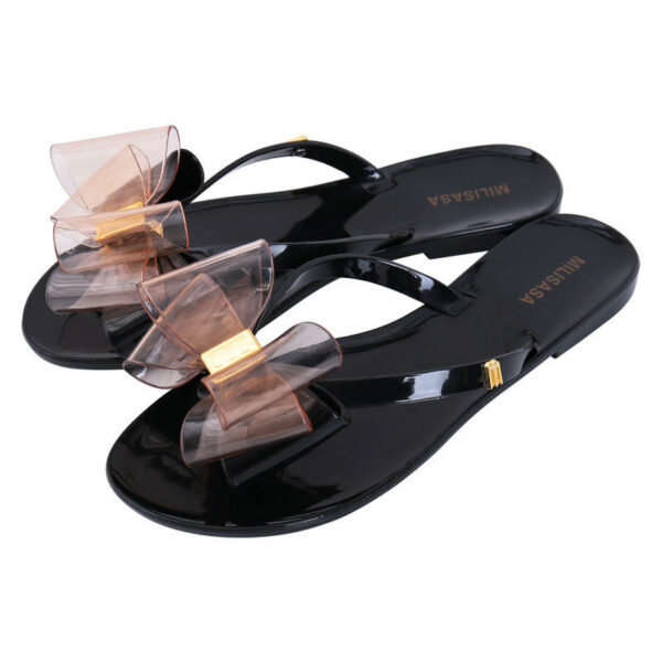 Women's Summer Sandales Femme, Hot PVC Black Flat Slippers, Jelly Shoes, Women's Sandals - Image 2