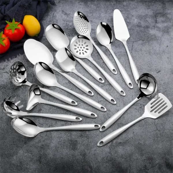 Cheap 14-piece Stainless Steel Kitchen Utensil Sets for Cooking - Image 7