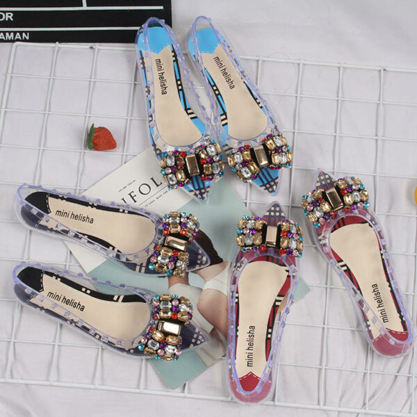 Wholesale  new style women's transparent slip-on sandals with pointed toes that are transparent and jelly shoes - Image 2