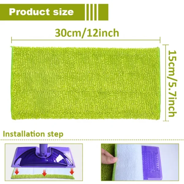 Floor mop pad refills that are machine washable and reusable, compatible with Swigger wet jet microfiber pads - Image 3