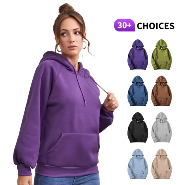 Superior Streetwear Personalized Heavyweight Plain Hoodies and Sweatshirts for Ladies - Image 3