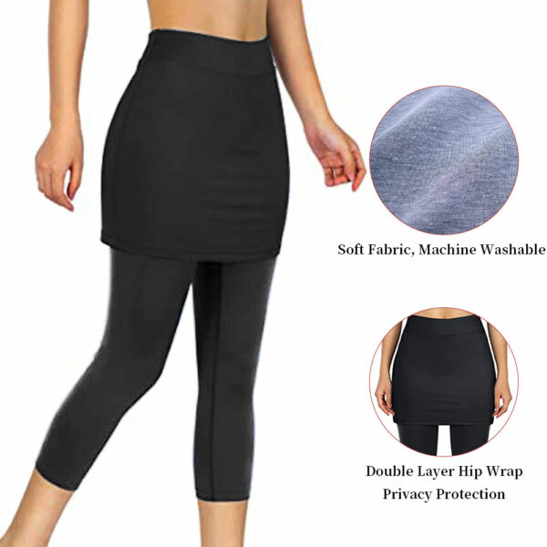 Women's Yoga Leggings: Bulk Fake Two-Piece Hidden Pocket Exercise Pants - Image 3