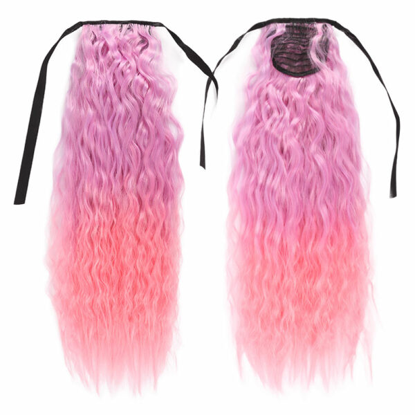 Wholesale Synthetic Pony Tail Headpiece Extensions with Long Curly Synthetic Fluffy Corn Wavy Hair Piece Girls' Drawstring Ponytail - Image 3