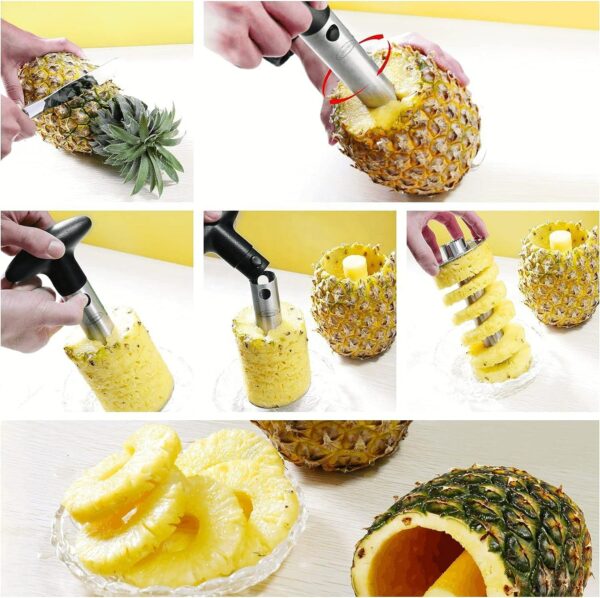 Fruit Tools Made of Stainless Steel Premium Pineapple Peeler Slicer with Pineapple Corer Remover Superior Pineapple Cutter