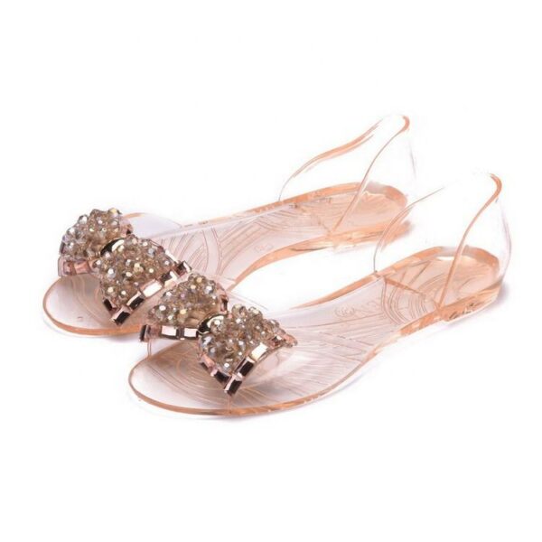 Custom Jelly Beach Sandals Shoes at Wholesale Transparent PVC Flat Shoes - Image 4