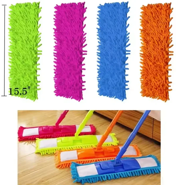 Replace the microfiber chenille flat mat with the factory floor mop head. Using a household mop for floor cleaning - Image 4