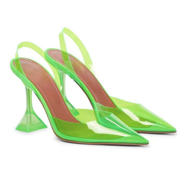 New Items Ladies Summer Fashion Sexy High Heels Sandals Clear Shoes Slip on Candy Color Jelly Shoes