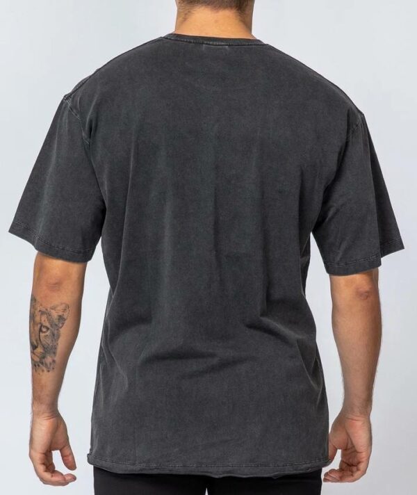 Men's custom-made vintage wash t-shirt with a drop shoulder and an acid wash finish, large and slouchy fit. - Image 4