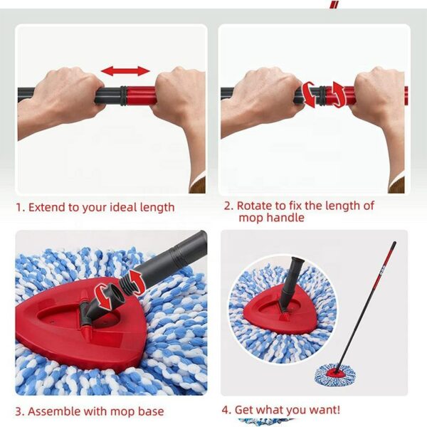 Replace Stick with EasyWring Mop Handle for Floor Cleaning Spin Mop - Image 4