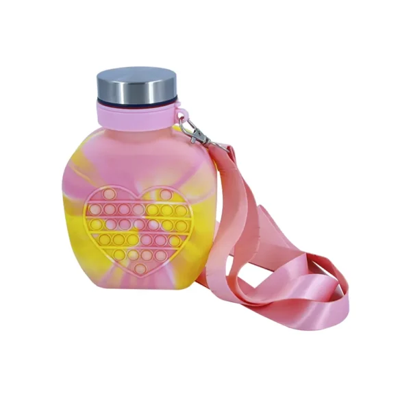 Water bottle with a silicone strap transportable hiking water bottle - Image 5