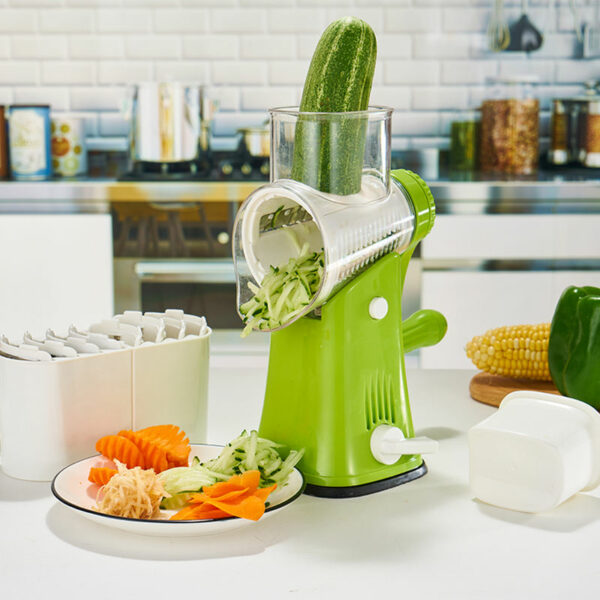 Cheese Shredder: Hand Crank Potato Nut Cucumber Drum Grater with Easy to Clean Rotating Round Vegetable Slicer - Image 7