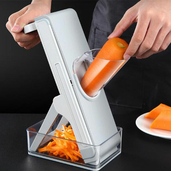 Multifunctional Vertical Vegetable Grater with Rotating Fruit and Vegetable Slicer Shredder in a Kitchen - Image 2