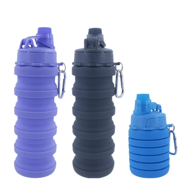 Environmental bottle made of silicone Squeeze flexible free product sample with logo; heated, silicone sports bottle that is environmentally friendly. - Image 4