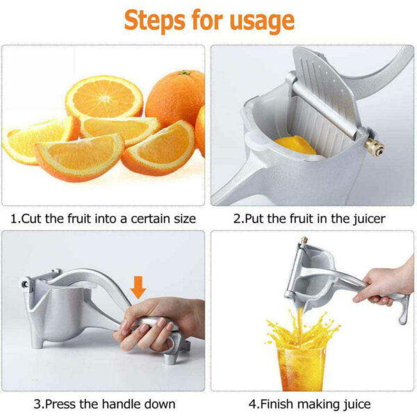 A New Manual for the Kitchen and House Stainless Juicer Made of Steel Lemon and Citrus Squeezer for Fruit and Vegetables - Image 3