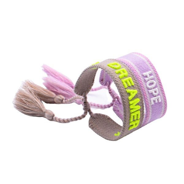 Customized bracelet with 3D words for the logo, bohemian bracelet with tassel embroidery on letters - Image 3