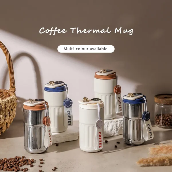 New modern thermal coffee mug, double wall, 316 stainless steel, custom printed tumbler at wholesale prices - Image 6