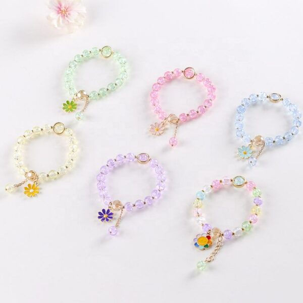 New handmade tiny flower jewelry for females, tiny beaded bracelet with fresh crystals. - Image 4