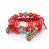 Women's Multistrand Turquoise Acrylic Beads Beaded Bracelet Crown Hand Rudder Charm Bracelet - Fashion Bracelet Jewelry - Image 4