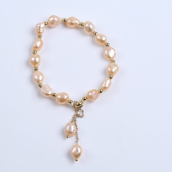 Multicolored Beaded Bracelet with Real Freshwater Pearl for Women - Image 4