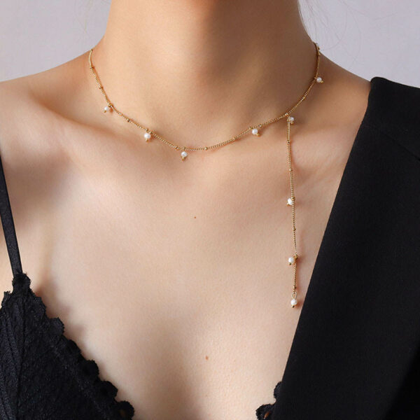 Elegant Y-shaped Sweater Chain Women's Long Freshwater Pearl Necklace for Autumn/Winter Fashion - Image 4