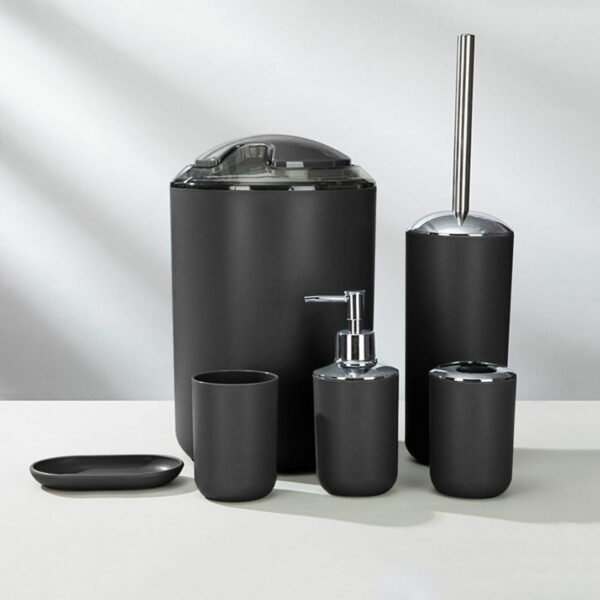 environmentally friendly goods Black plastic bathroom sets with contemporary luxury accessories