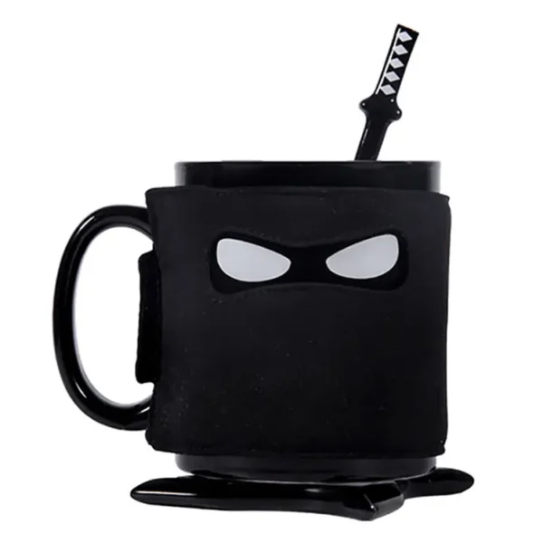 Creative Black Mugs for Coffee, Milk Tea, Sword Mugs with Spoon - Wholesale - Image 3