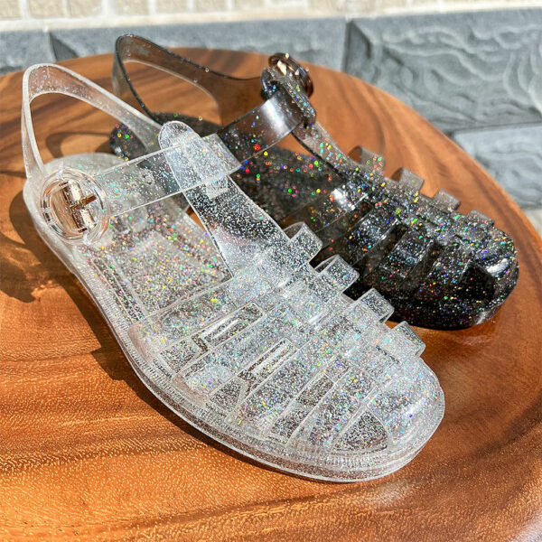 Ladies' Clear Sandals Premium Outdoor Design Sandals – Well-Known Brands Women's Jelly Gladiator Flat Crystal Shoes - Image 3