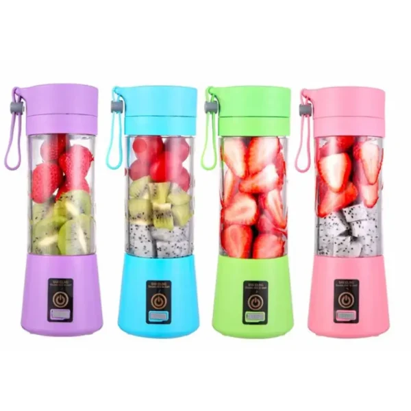 Juicer Cup Machine with 6 Blades for Home Use: A Portable Mini Ice Bottle Blender with Plastic Cap for Fruits and Vegetables