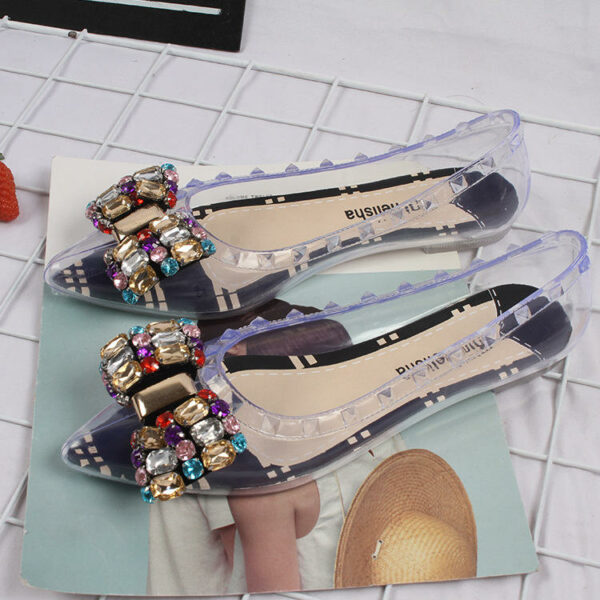 Wholesale  new style women's transparent slip-on sandals with pointed toes that are transparent and jelly shoes