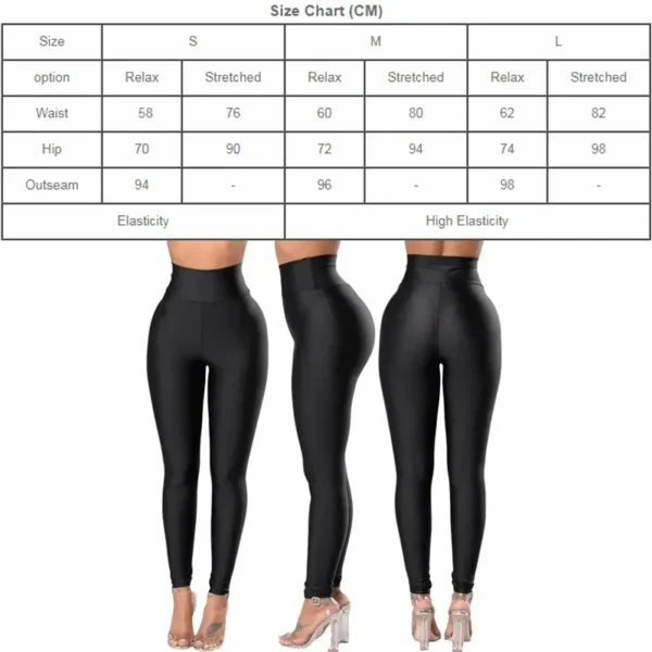 Women's black leggings with a high waist and waist tightener - Image 5