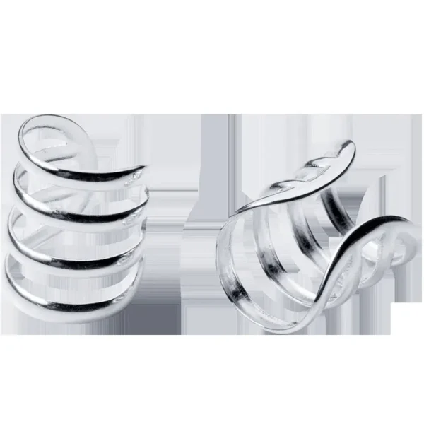 Best Selling Hollow Multi-Layer Cuff Clip Earrings in 925 Sterling Silver for Wholesale Fine Jewelry - Image 4