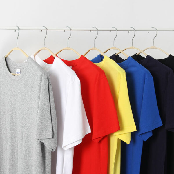  New 210G Slim Fit Men's Short Sleeve Blank Solid Color T-Shirt, Made of 100% Cotton, Men's Basic T-Shirt - Image 4