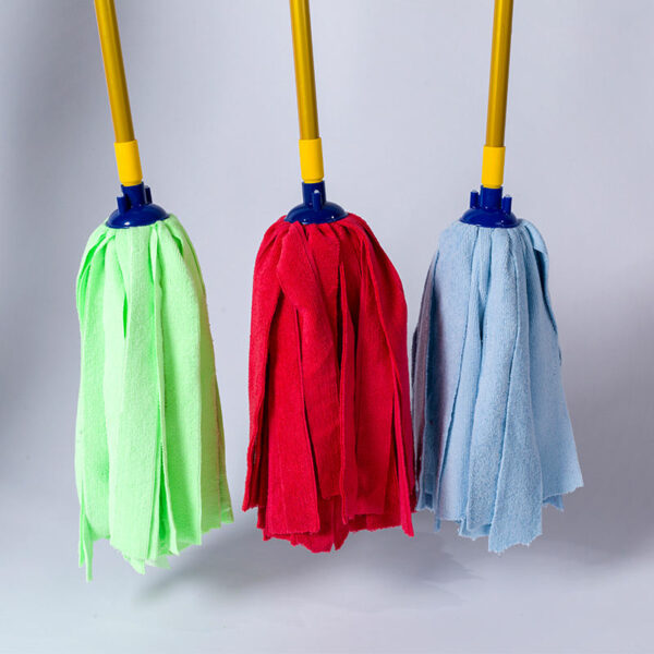 Wet floor mop with factory-absorbent microfiber strip Commercial Floor Cleaning Mops with a Round Wet Mop Head Made of Microfiber Cotton