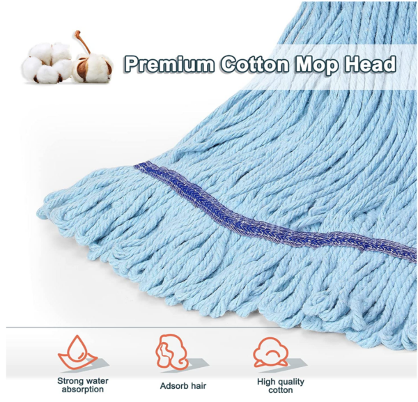 Commercial Floor Cleaning Heavy Duty Industrial Home Kitchen Dust Cleaning Microfiber String Mop with Wet Mop Head - Image 5