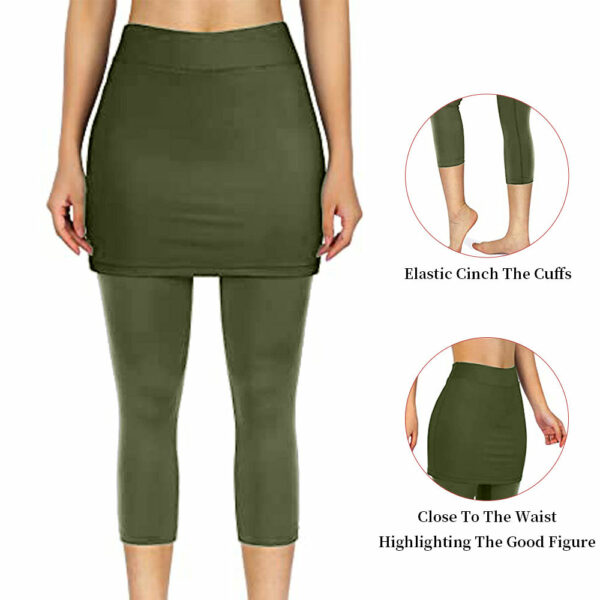 Women's Yoga Leggings: Bulk Fake Two-Piece Hidden Pocket Exercise Pants - Image 5