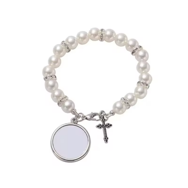 Stainless Steel Jewelry Bracelet with Printed Rosary Beads Bracelet for Cross-Drafting Thermal Transfer Bracelet with thermal transfer beads - Image 5