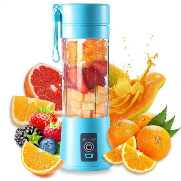 Juicer Cup Machine with 6 Blades for Home Use: A Portable Mini Ice Bottle Blender with Plastic Cap for Fruits and Vegetables - Image 4