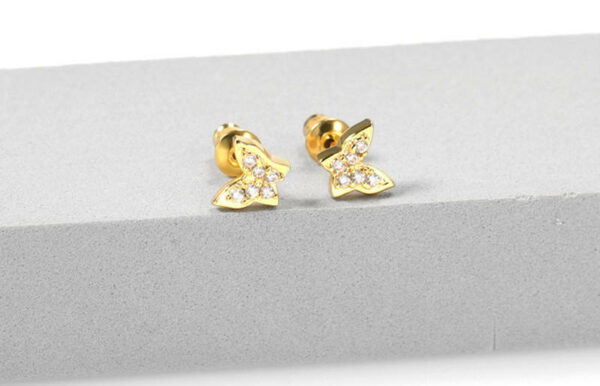 Beautiful butterfly-shaped cuff earrings made of 925 sterling silver inlaid with premium zircon for girls' excellent beauty earrings - Image 6